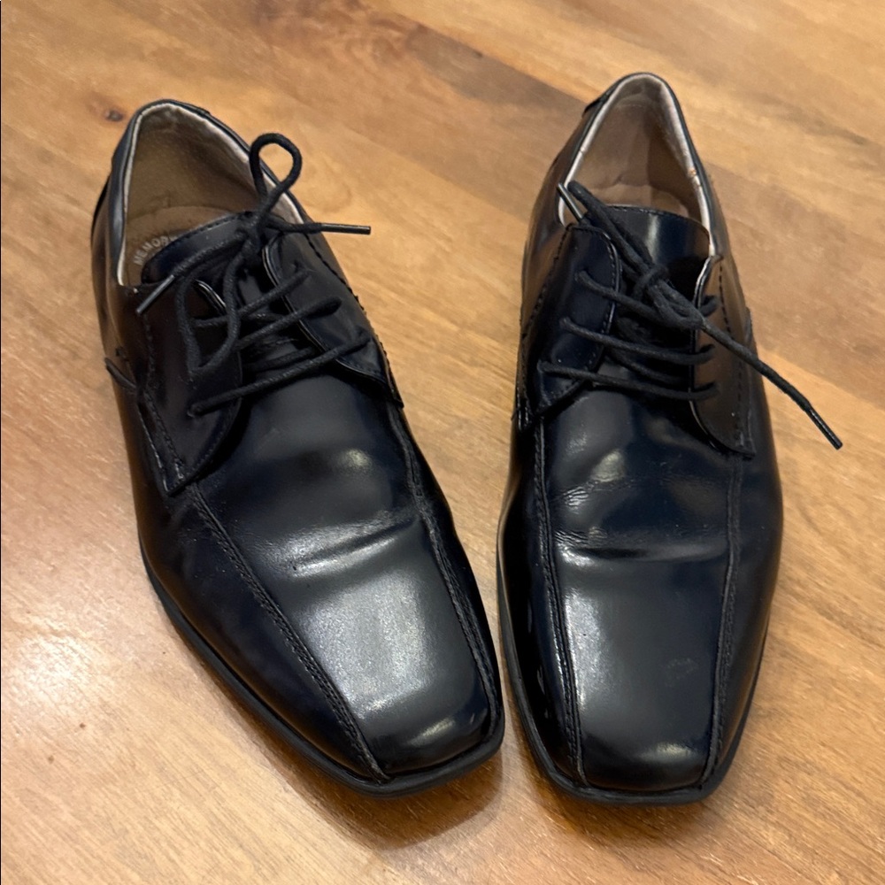 Florsheim Kids Sz 7 Black Leather Dress Shoes